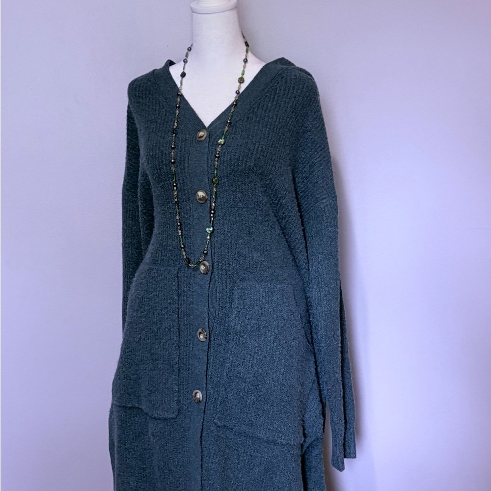 Ava & Viv Green Long Cardigan Sweater